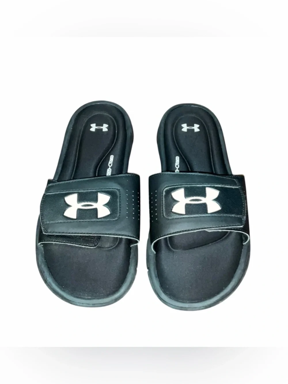 Under Armour Slide Sandals Black White Logo Men’s Size 10 Athletic Slides